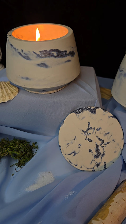 Veil of Tides - Black Sea Luxury Cement Candle (6 oz)