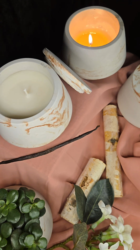 Veil of Wishes - Vanilla Birch & Jasmine Luxury Cement Candle (6 oz)