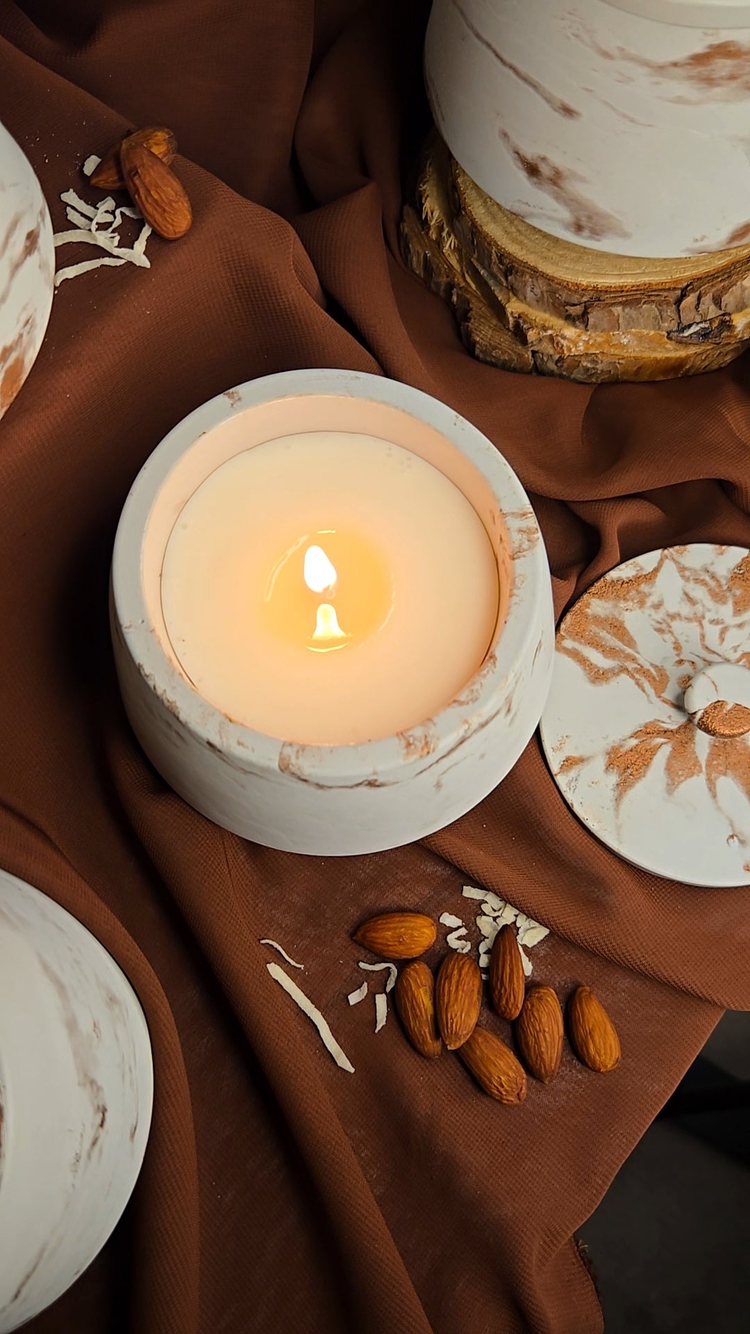 Veil of Embrace - Mahogany Shea Luxury Cement Candle (6 oz)