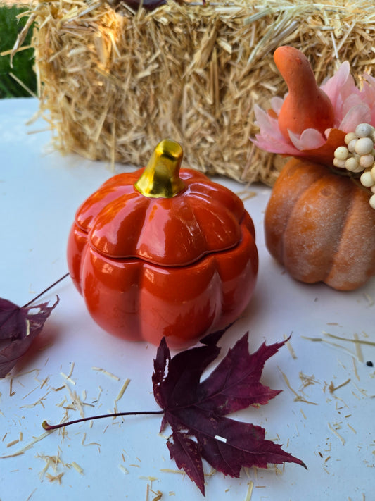 Harvest Veil - Pumpkin Caramel Crunch Ceramic Candle (6 oz)