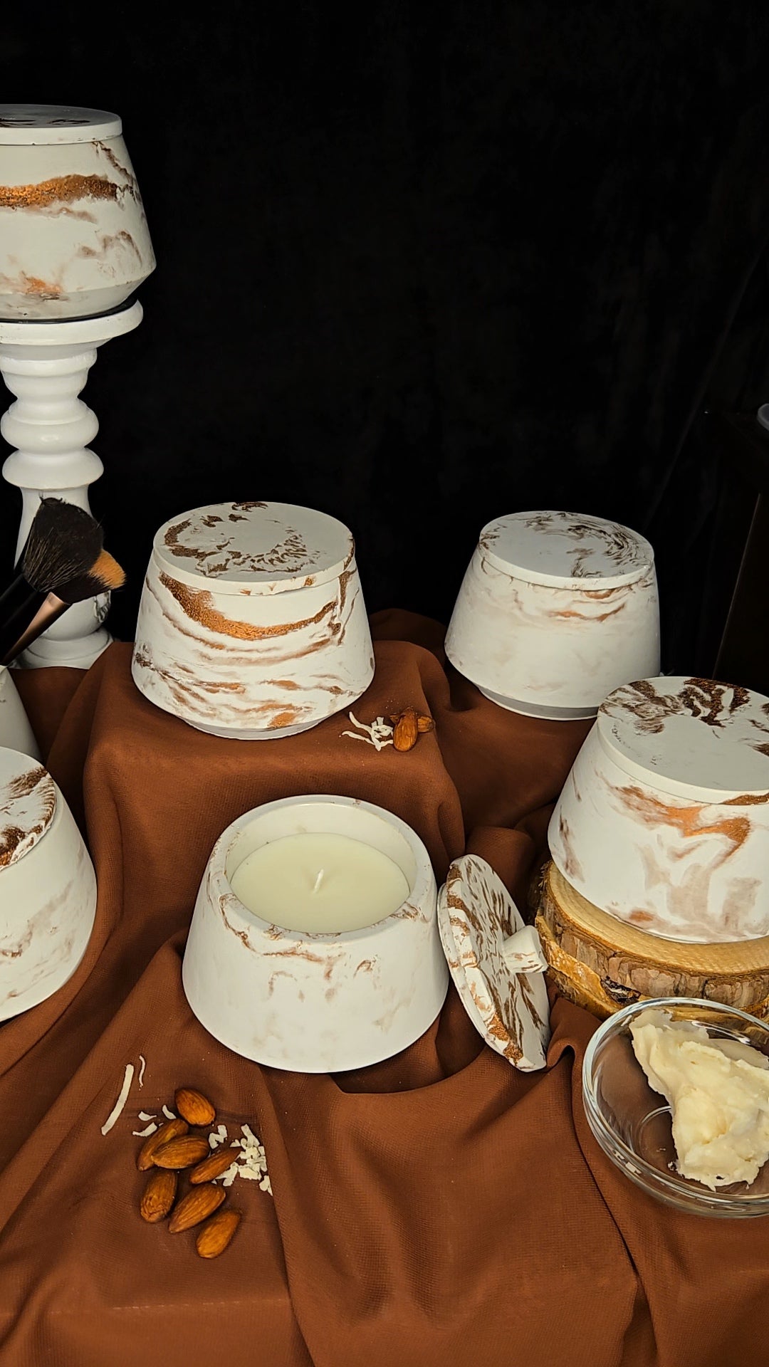 Veil of Embrace - Mahogany Shea Luxury Cement Candle (6 oz)