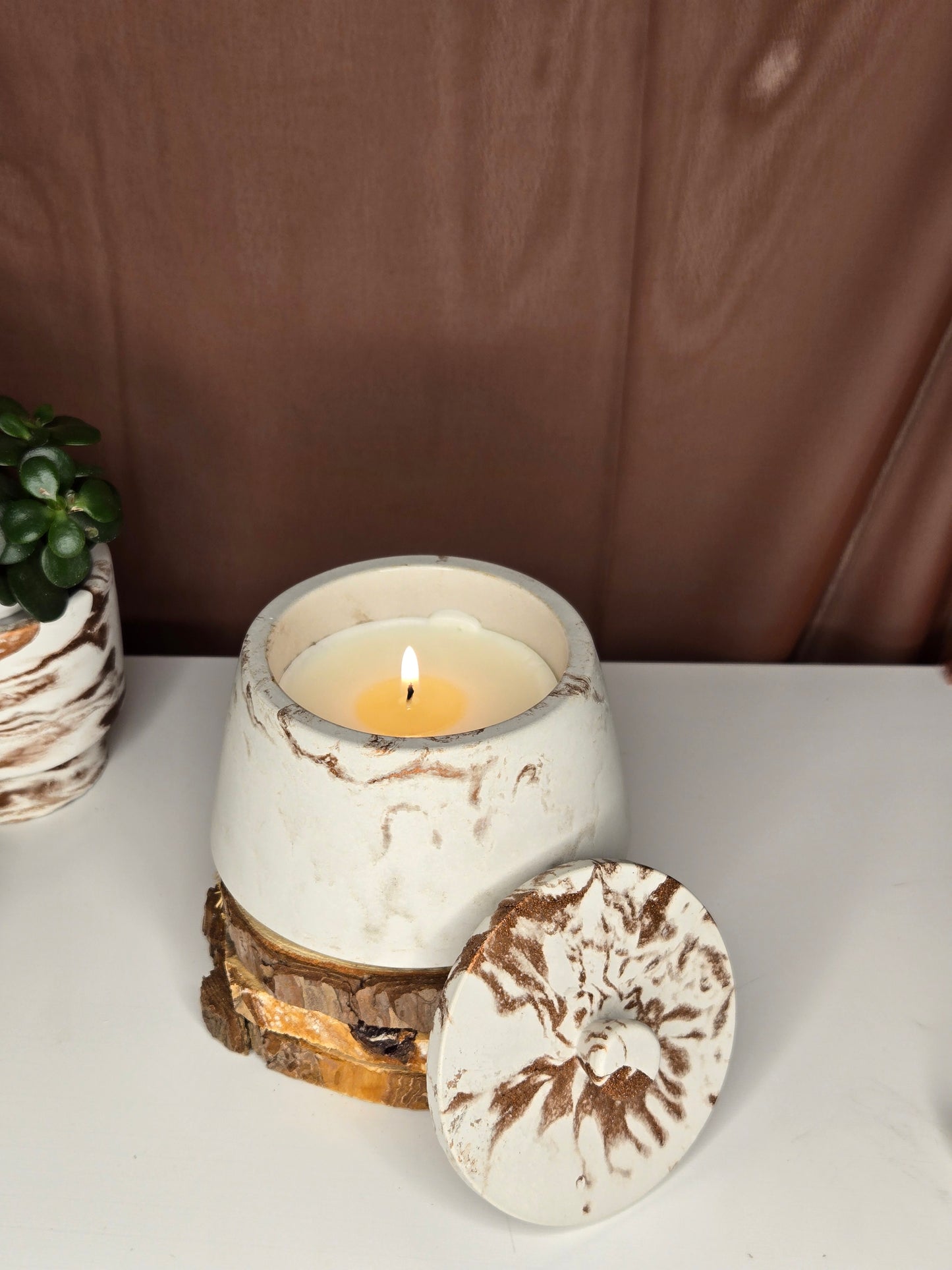 Veil of Embrace - Mahogany Shea Luxury Cement Candle (6 oz)