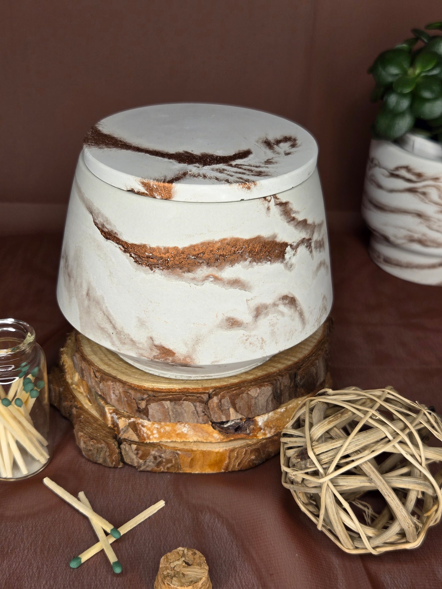 Veil of Embrace - Mahogany Shea Luxury Cement Candle (6 oz)