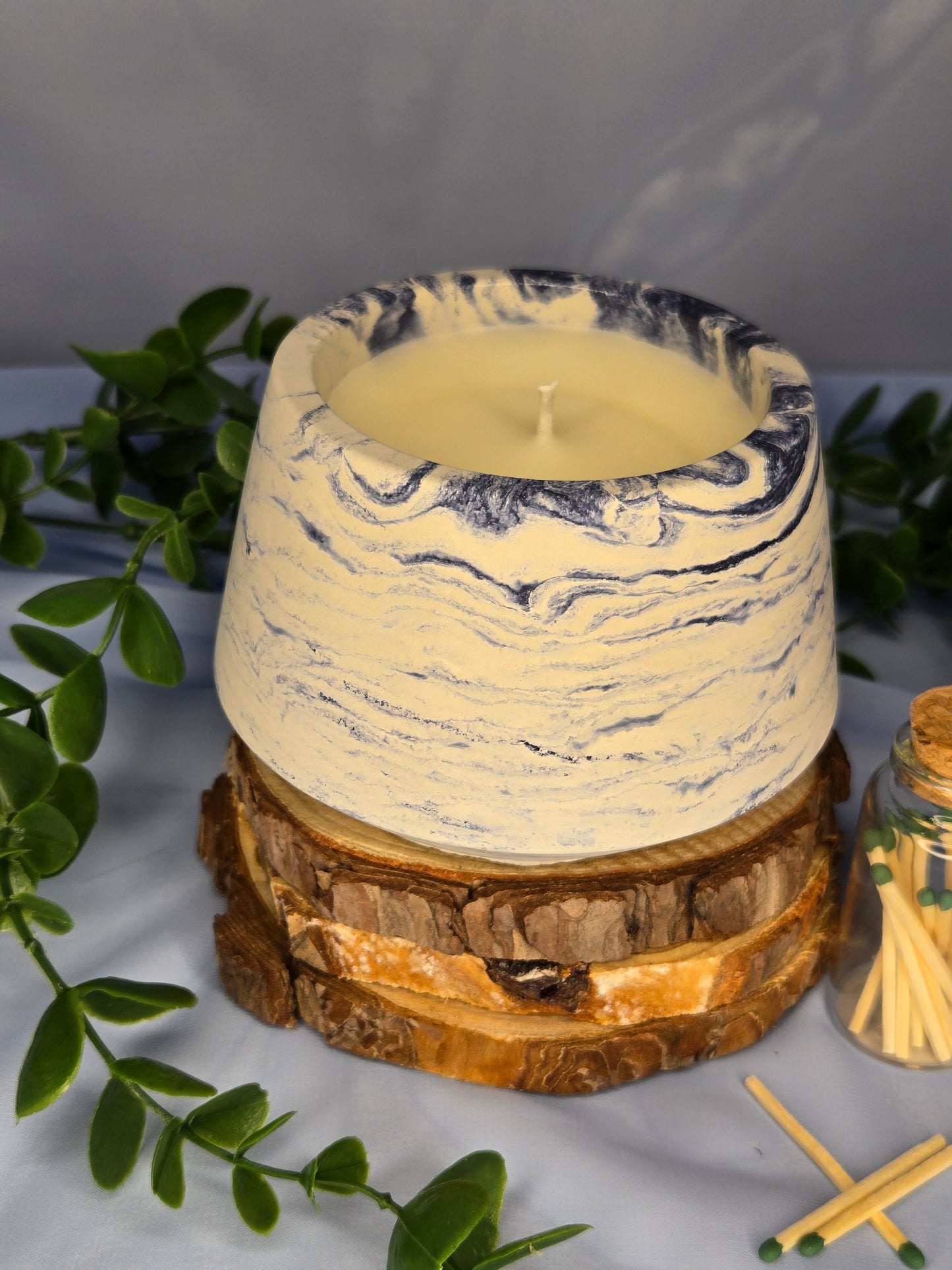 Veil of Tides - Black Sea Luxury Cement Candle (6 oz)