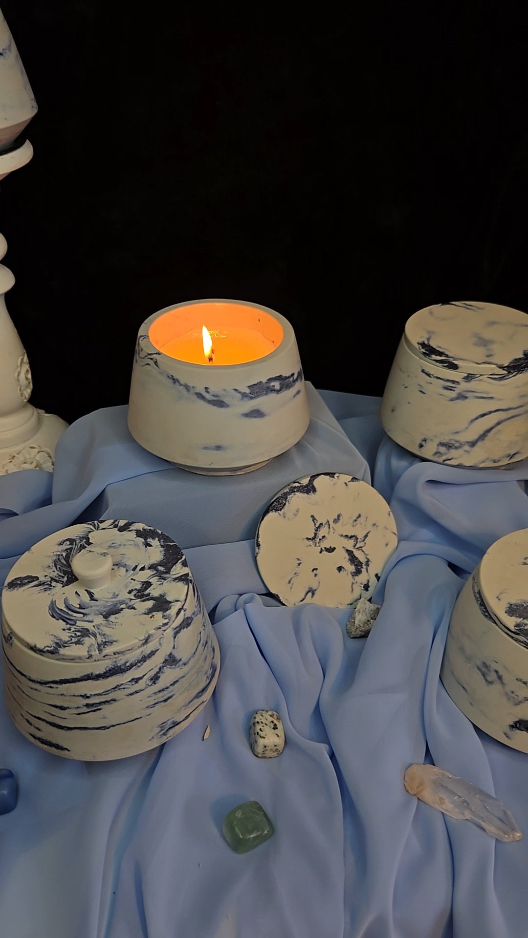 Veil of Tides - Black Sea Luxury Cement Candle (6 oz)